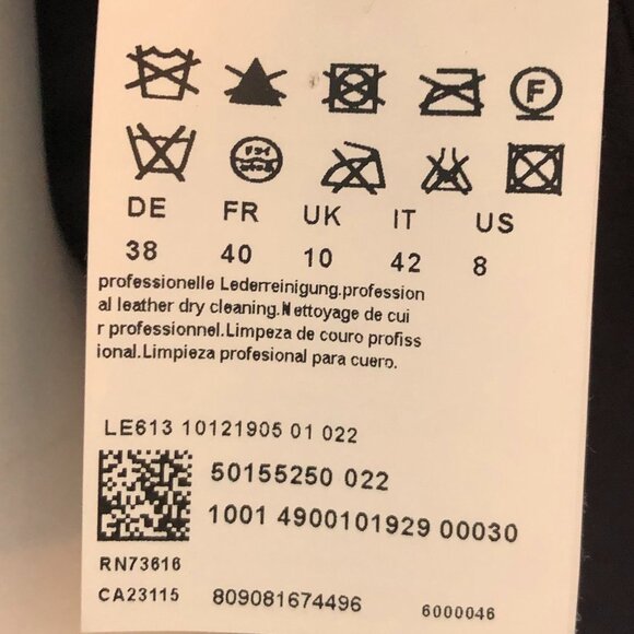 Hugo Boss Lined 2 Button Lamb Leather Blazer Jacket w Pickstitching Brown Sz 8 - Picture 15 of 16